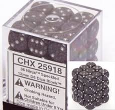 CHX 25918 Ninja (36 Speckled 12mm Pipped d6 Dice Block)